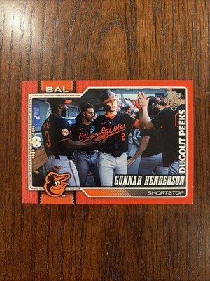2026 Topps Celebration Gunnar Henderson Dugout Peeks Red  /5 Case Hit #46
