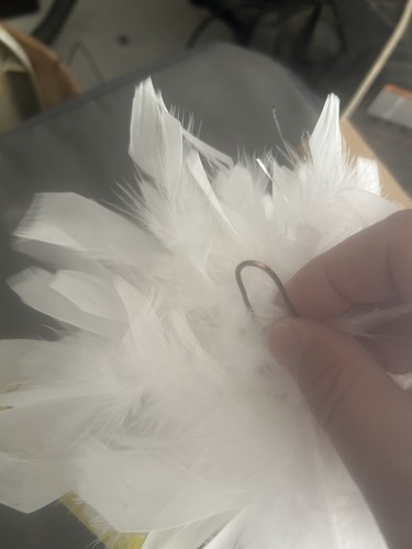 30 Marching Band Feather Plumes - White and silver- Approx. 7”