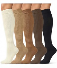 5 Pairs Slouchy Socks for Women, Boot Long Scrunch Knee High Socks