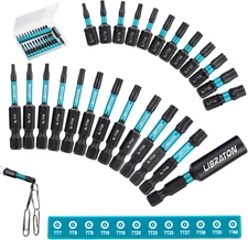 Security Torx Bit Set, 25PCS Tamper Proof Star Bits for Impact Driver, S2 Steel