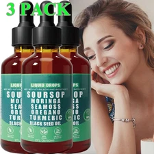 Soursop Bitters Liquid Drops 10 in 1 with Sea Moss, Moringa, Turmeric, Black See