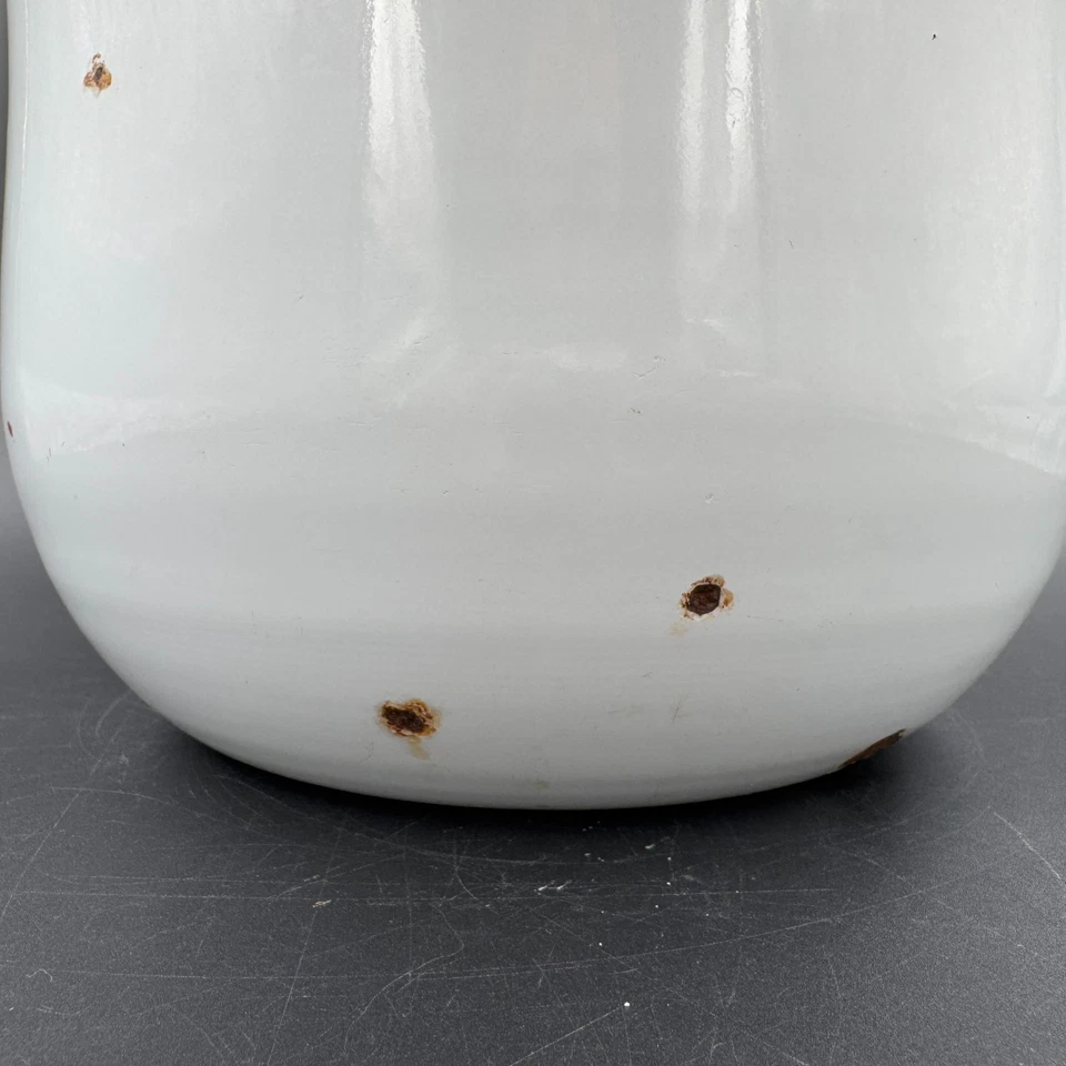 Olla de cámara esmaltada con tapa Cottagecore rústica del viejo mundo granja país 2 piezas Foto 2 de 4