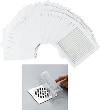 6 Inch 30Pcs Disposable Shower Drain Hair Catcher Mesh Stickers Floor Drain Stic