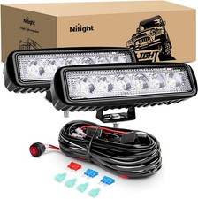 2 Pcs LED Work Lights 18W, Off Road, Fog Lights, LED Pods, Wiring Harness Kit