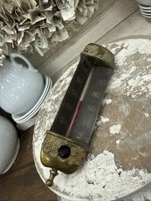 Antique Signed & Dated Taylor Bros. Brass Chandelier Thermometer Jan. 12 1887