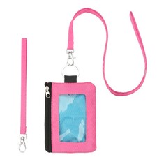 Minimalist RFID Blocking Wallets, Rose/Light Blue 2 Lanyard
