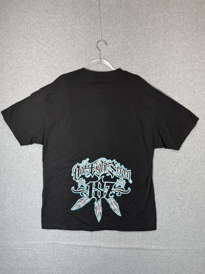187 Avenue Shirt Mens Extra Large Black Graphic Native Feather Tattoo Tee USA - Image 3 of 4