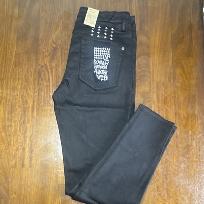 Ksubi Men's Black Denim Skinny Jeans Mid Rise 5-Pocket Logo Accents size 32x32