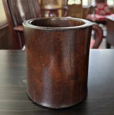 Antique Chinese Hardwood Brush Pot（701g)