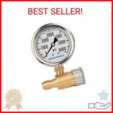 MEASUREMAN 2-1/2" Pressure Washer Gauge, Pressure Gauge Kit, 3/8 Inch Quick Conn