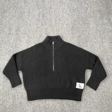 Calvin Klein Jeans Sweater Womens L Black 1/2...