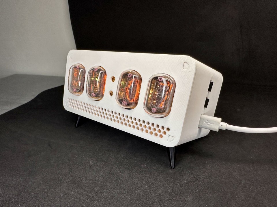 NIXIE CLOCK In-12 with tubes 4 Digits + LED RGB Backlight + Mini USB ...