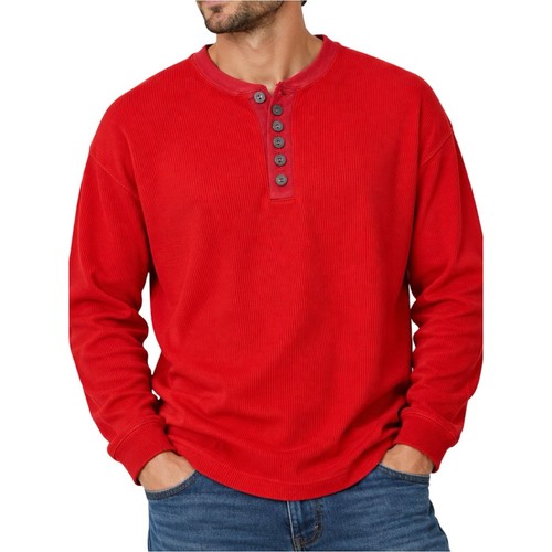 Marlboro, Marlboro Vintage Men’s Sz S Red Button Henley Pullover Cotton Long Sleeve Shirt