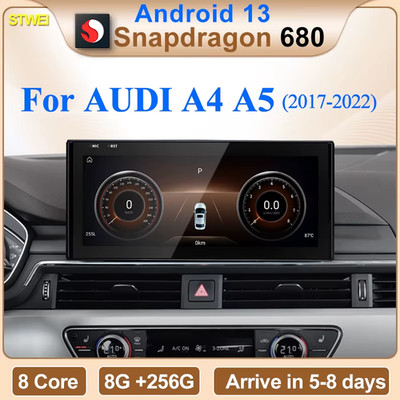 Qualcomm Snapdragon 680 6225 2.4GHz Wireless CarPlay Auto For AUDI A4 A5 B9 Car 