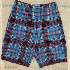 1960s wool acrylic blend Bobbie Brooks plaid tartan winter shorts