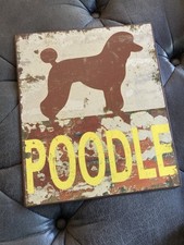 Metal Art Wall Decor Poodle Dog. Ready To Hang. Flat