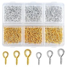 400pcs Small Screw Eye Pins,Eye Hooks Screws,Mini Eyelet Screws,Eyelets Screw...