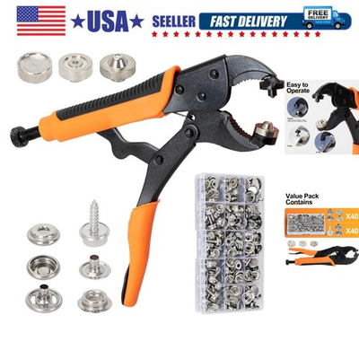 #ad Snap Button Kit Heavy Duty Snap Fasteners Tools Screw Snaps on Tools Includ... $41.99