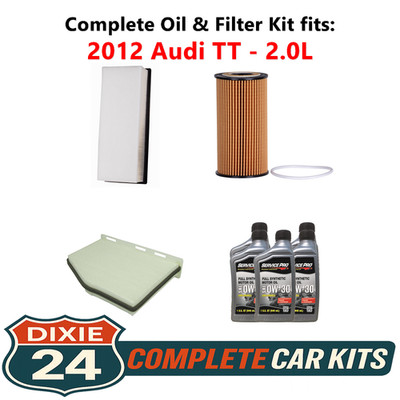 2012 Audi TT 2.0L Complete Oil, Air & Cabin Filter Kit (0W-30)