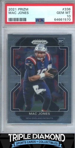 2021 Panini Prizm #336 Mac Jones Rookie RC Patriots PSA 10 Gem MT i92