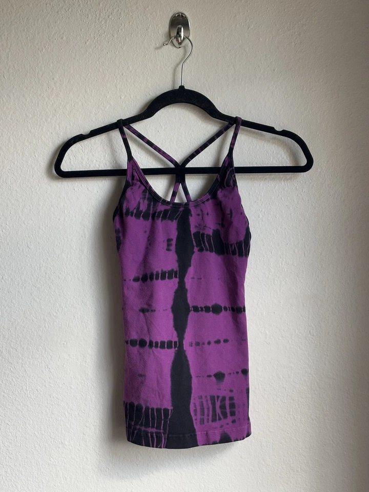 Sujetador Hard Tail Púrpura Tie Dye Incorporado Espalda Corredora Top Talla XS Foto 3 de 4