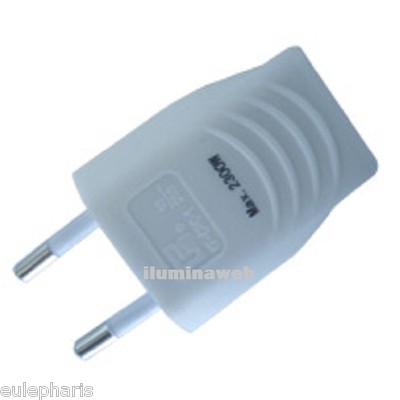 Clavija enchufe macho 2 polos Blanca Base Aerea Recta del cable |