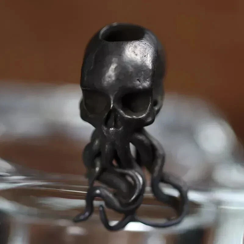 Calavera EDC Pulpo Latón Paracord Cuchillo Cordón de Cuentas Hágalo Usted Mismo Herramienta Cuerda Colgante Dije Foto 3 de 4