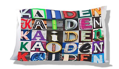KAIDEN Personalized Pillowcase featuring photos of sign letters | eBay