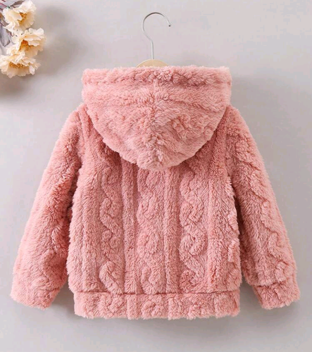 coat for girls with color pink and warm for winter - Picture 2 of 4