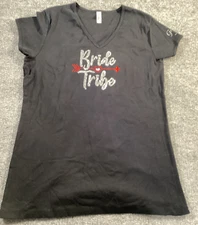 Brides Tribe Top Womens Extra Large Black Rhinestones Tee Chriss Stuff Arrow