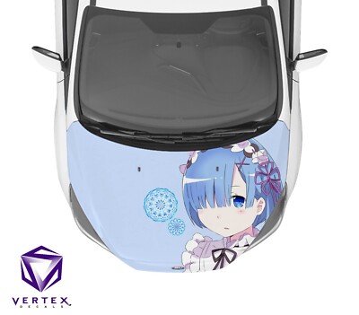 Rem Re:Zero Anime Hood Wrap Weatherproof Vinyl Decal 50'' X 60''
