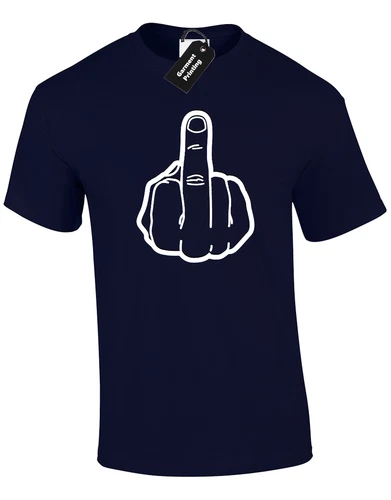 Middle Finger Silhouette Funny Rude Design Swearing Unisex T-Shirt - Bild 1 von 11