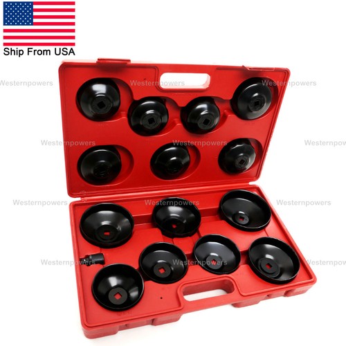15 Pcs Oil Filter Cap Wrench Oil Filter Socket Set Remover Installer