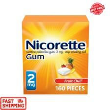 Nicotine Gum Stop Smoking Aids 2 Mg Fruit Chill 160 Count Doctor Recommendation