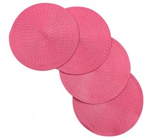 Vienna  Woven Spiral Non-Slip Table Placemats 15 Inches Round Set Of 4