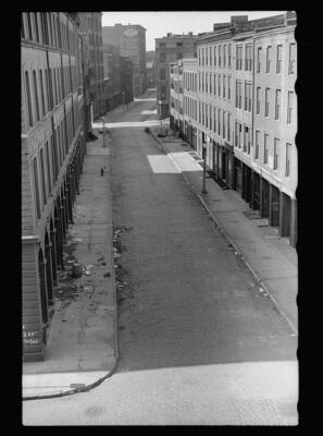 Street in oldest part of town which is being torn down, St. Louis, - Old Photo