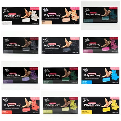 Make n Bake Polymer Clay 400g Mont Marte Modelling Clay 12 colours Art Craft