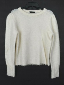 j crew puff sleeve fuzzy crewneck sweater