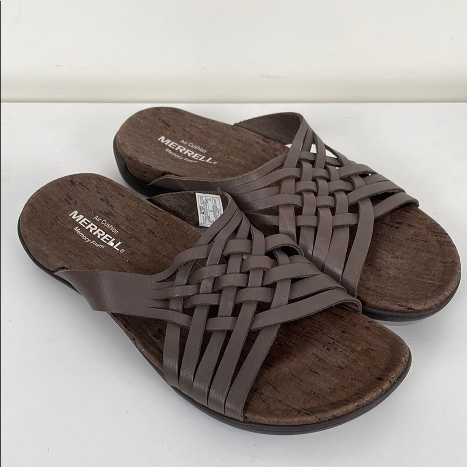 Merrell 7 Sandali Donna Memory Foam Faloon Marrone Tessuto Comfort Cuscino Aria