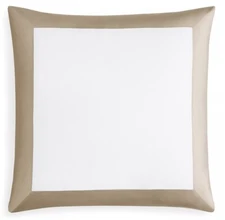 Sferra Casida Euro Pillow Sham White/Oat 26x26” New
