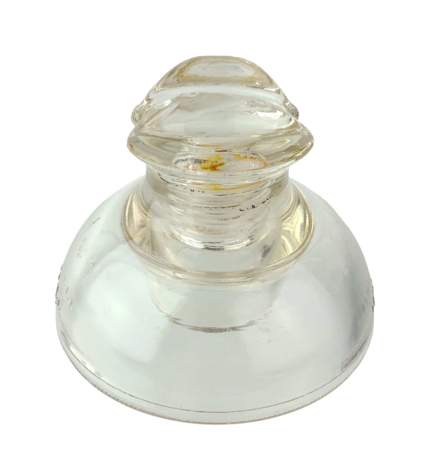 Vtg Kimble 830 Tempered Clear Glass Frog Eyes Insulator Made In USA