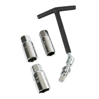 BieMian Set di Chiavi per Candele 16/18/21mm, Universali Flessibili con Manico a T, Strumenti per la Rimozione di Candele per Auto, Moto e Macchine