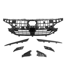 Black Front Bumper Upper Grill Grille Kit For 2022 2023+ Honda Civic Sedan 4D