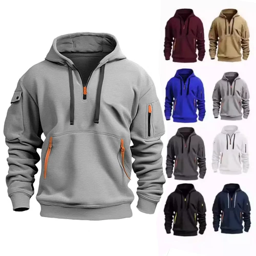 SACAI Felpa uomo con cappuccio cappuccio pullover zip tempo libero felpa con cappuccio