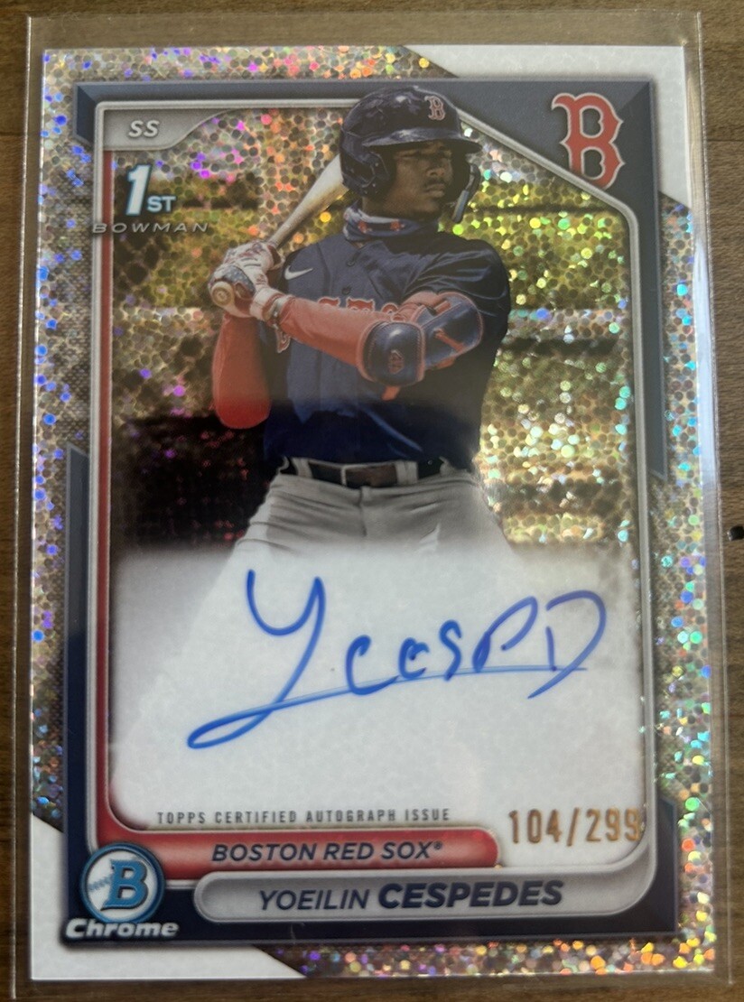 Yoeilin Cespedes 2024 Bowman’s 1st Chrome Speckle Refractor Auto /299 Red Sox