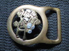 ABSTRACT BRUTALIST MIX METAL BRASS HIPPIE BELT BUCKLE VINTAGE RARE 1970s USA