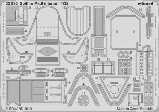 Eduard Accessories 32936 1:32 - Spitfire Mk.II Interior For Revell - New