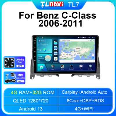 For Mercedes Benz C Class 3 W204 S204 Car Radio GPS Navi 4+32G 2006-2011 Player
