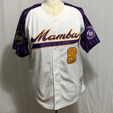 Headgear Classics Baseball Jersey Kobe Bryant Mamba #24 #8 White Purple Mens M