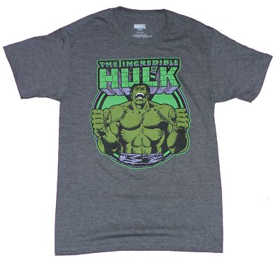 Hulk Adult New T-Shirt - Incredible Flexing Circled Under Logo